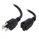 Power Extension Cord, Black, SJT, 14 AWG, 3 Conductor, 15 Amp, (10 Feet/3 Met...