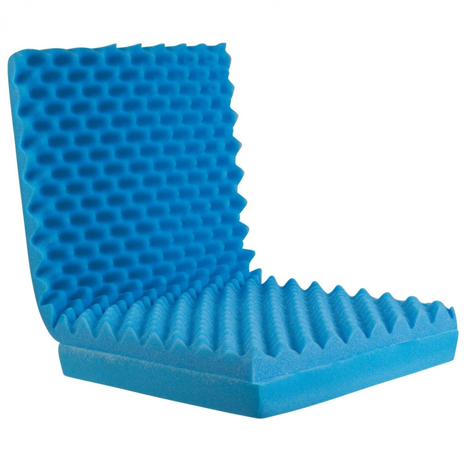 Egg Crate Sculpted Foam Seat Cushion with Full Back, Blue With Back