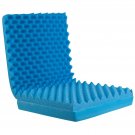 Egg Crate Sculpted Foam Seat Cushion with Full Back, Blue With Back
