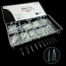BeYou Clear Stiletto 500pcs Artificial Fake Nail Tips 10 Sizes 27512 for Nail...