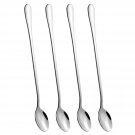 4 pcs 9 Inch Long Handle Iced Tea Spoon, Coffee Spoon, Ice Cream Spoon, Stain...