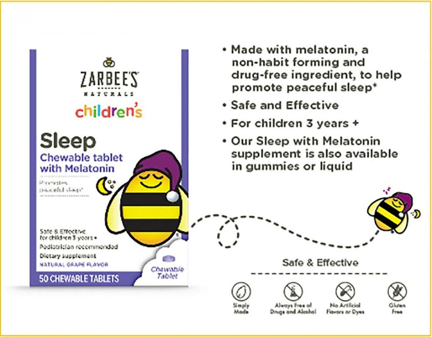 Zarbee's Naturals Children's Sleep Chewable Tablet with Melatonin