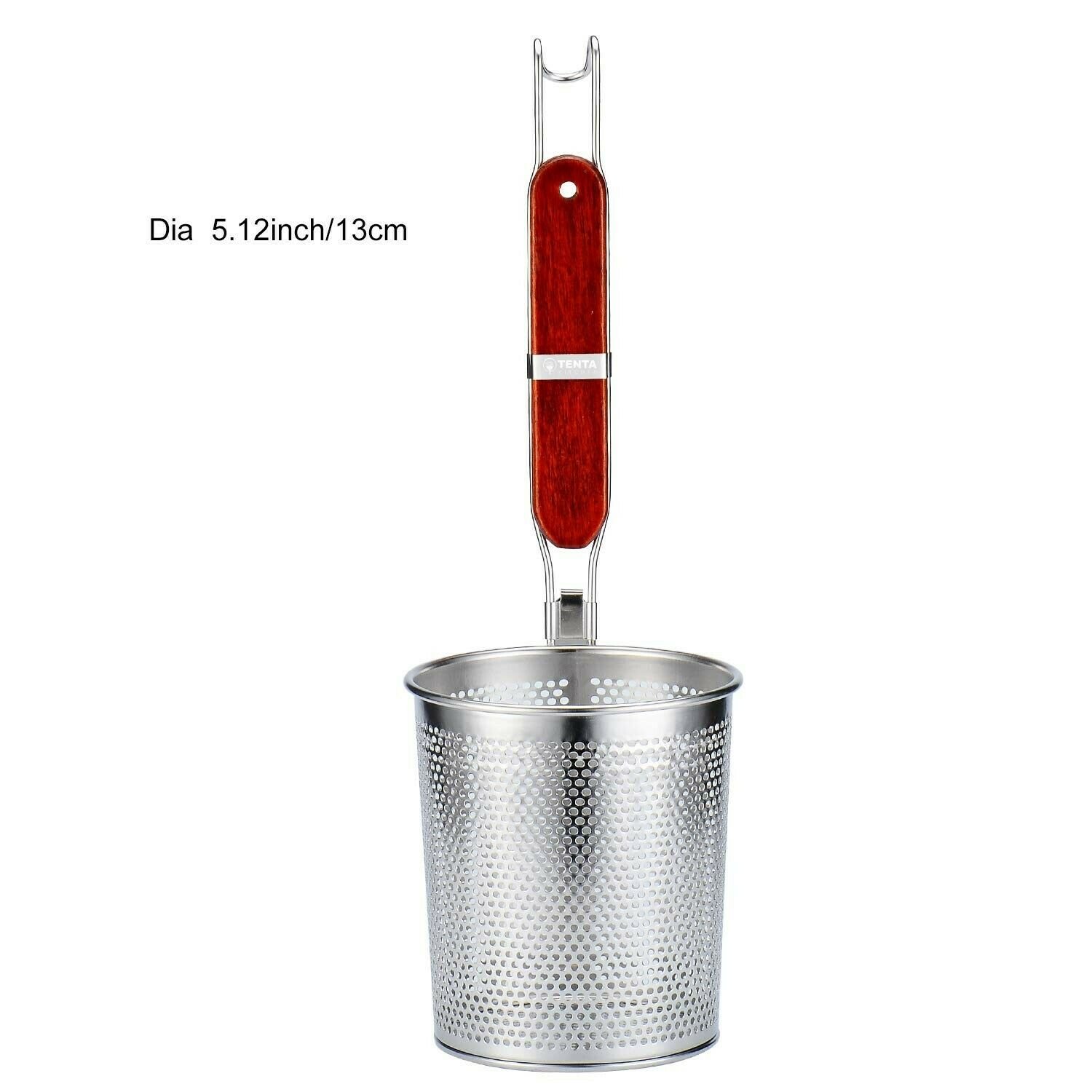 TENTA KITCHEN Micro-perforated Stainless Steel Pasta Basket Mesh Spider Food ...
