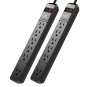 SMART ON 6 Outlets Surge Protector Power Strip(2 Pack)- 6 ft Long Power Cord ...