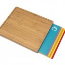 Lipper International 8869 Bamboo Wood Cutting Board with 6 Colored Poly Inlay...