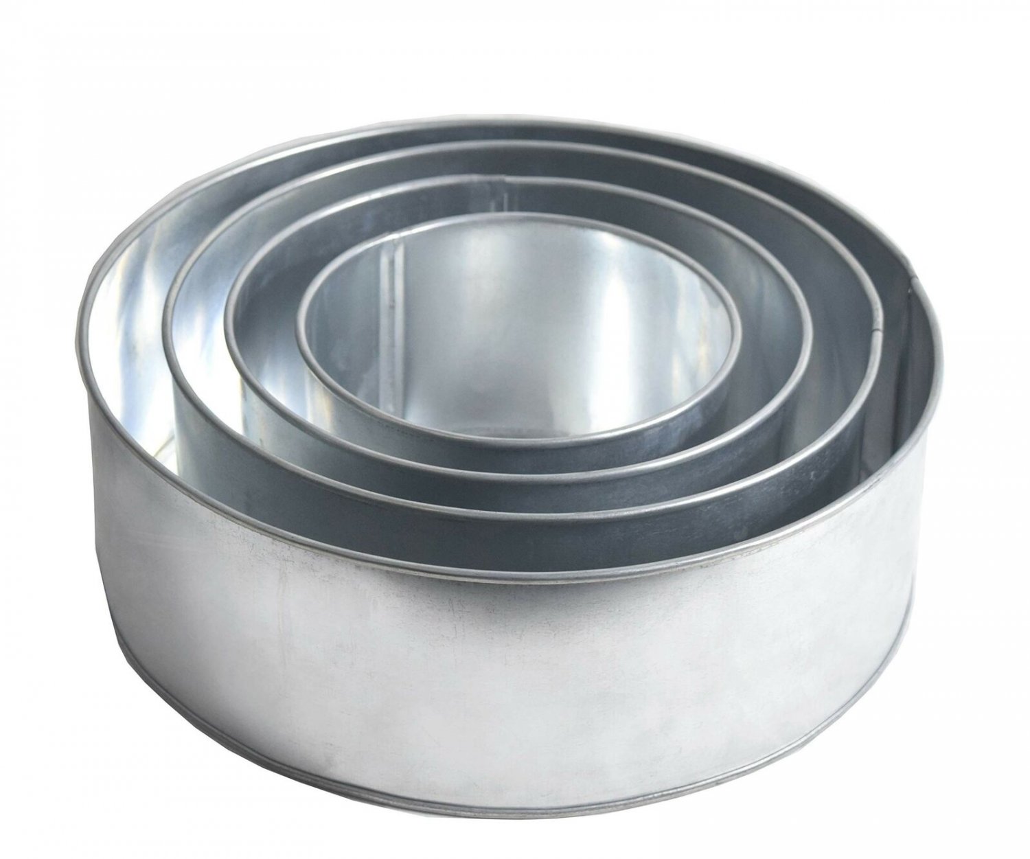 Round Multilayer Wedding Birthday Cake Baking Pan Set of 4 Cake Pans (4" Deep)