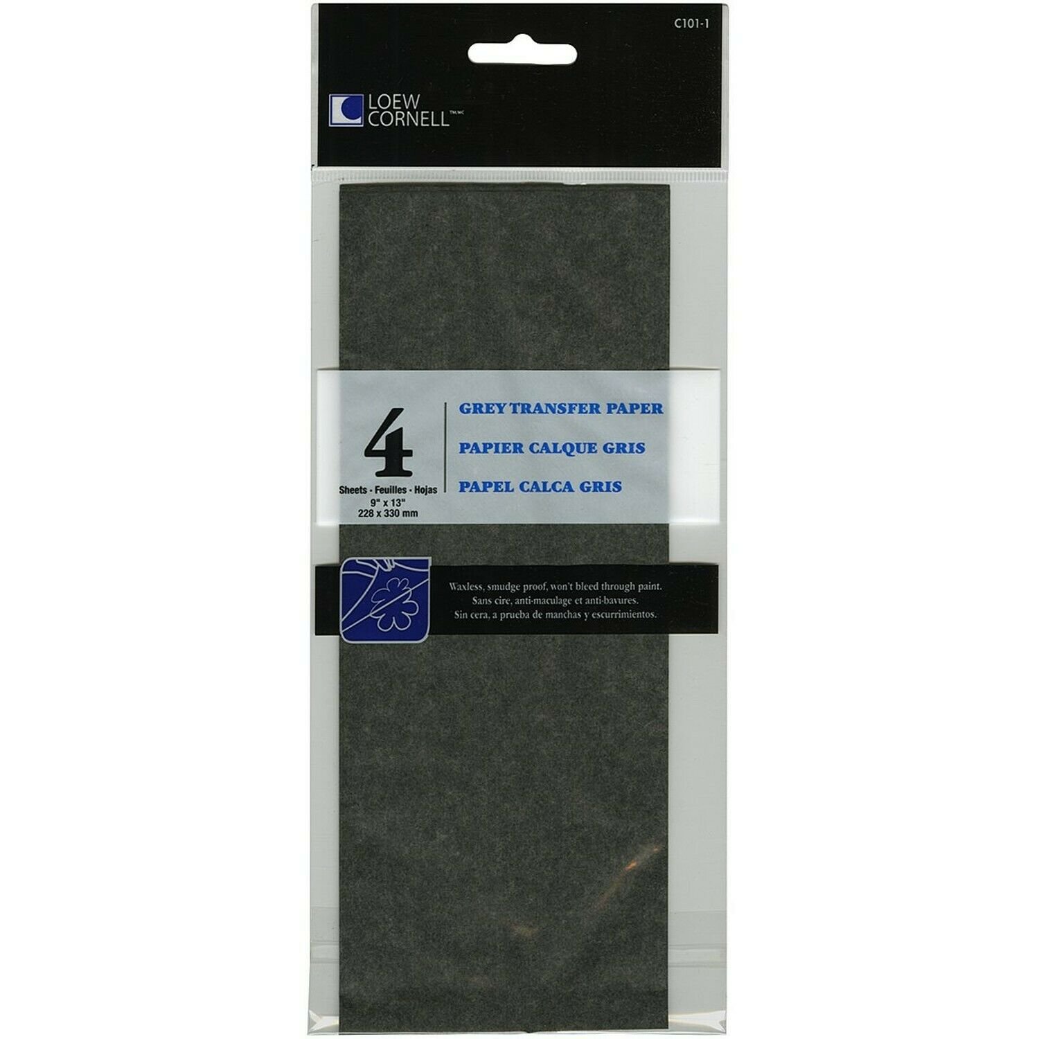 Loew-Cornell C101-1 4-Piece Grey Transfer Paper, 9-Inch-by-13-Inch 1