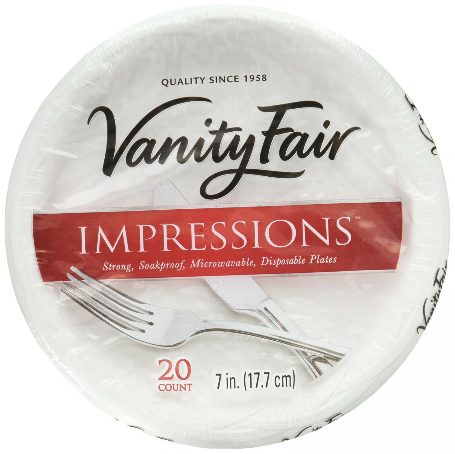 Vanity Fair Impressions Disposable Dessert Plates, Paper Plates, 60