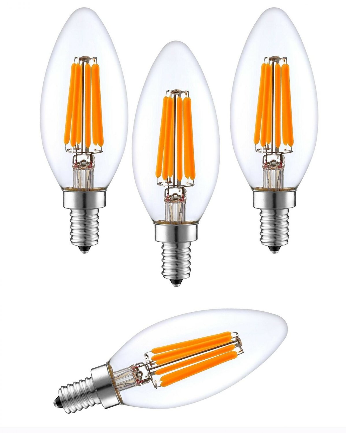 SleekLighting 6-Watt E12 LED Filament UL and Energy Star listed Candelabra Li...