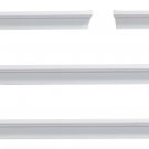 Melannco Floating Wall Mount Molding Ledge Shelves, Set of 4, White