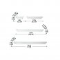 Melannco Floating Wall Mount Molding Ledge Shelves, Set of 4, White