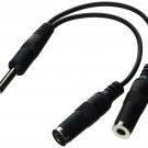 Ampridge GA101 Jam Cable Dual Guitar Adapter 1/4" Stereo Instrument Cable