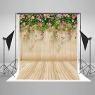 Kate 5x7ft Floral Wall Photo Backdrop Flower Wooden Wall Background for Child...
