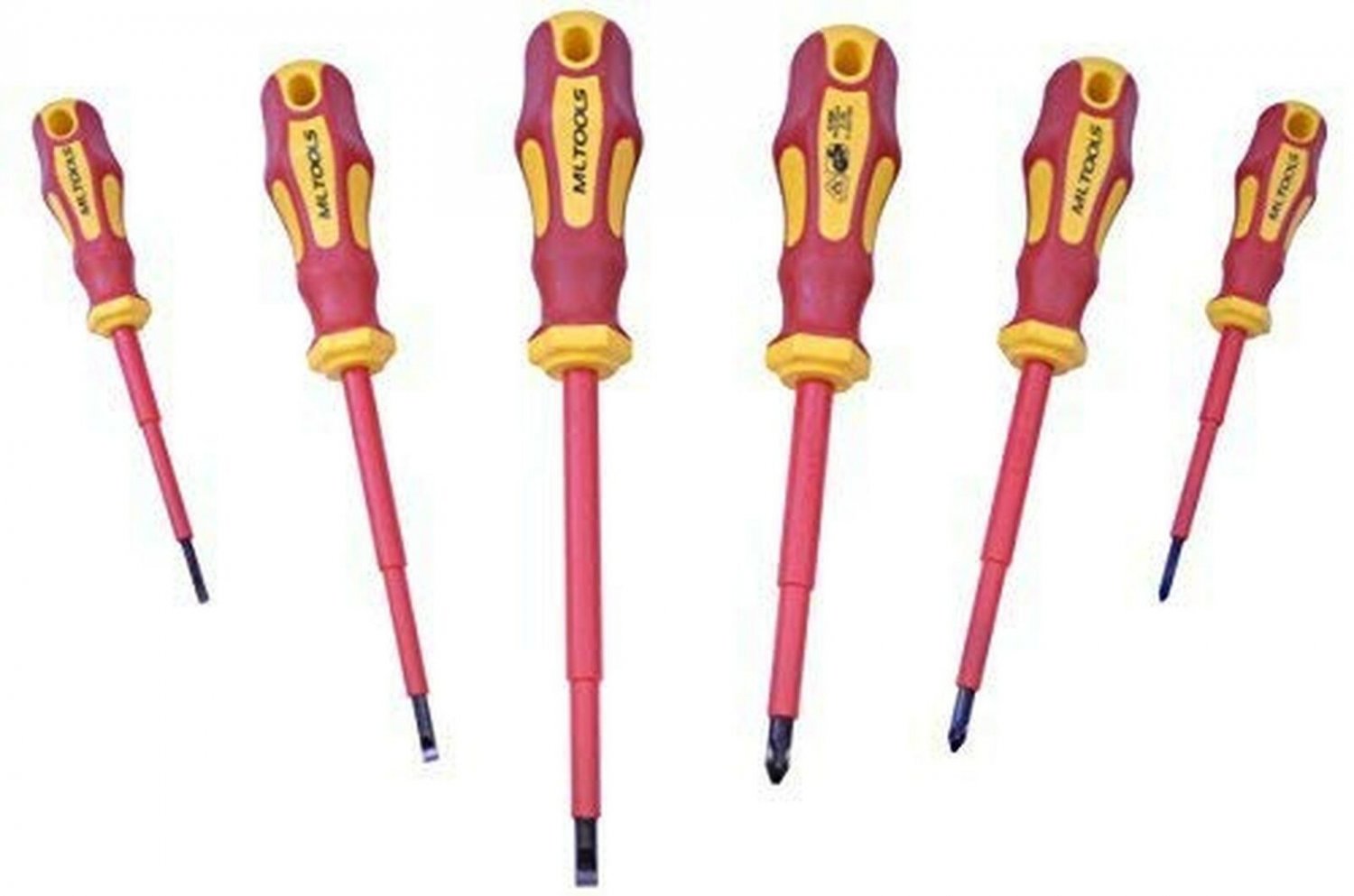 MLTOOLS Insulated Screwdriver Set with Magnetic Tips (6 Pc. Tool Kit) Phillip...