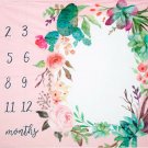 Milestone Blanket, Large Baby Blankets for Girls Newborn Photography Props Ba...