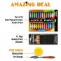 Complete Acrylic Paint Set – 24х Rich Pigment Colors – 12x Art Brushes with B...