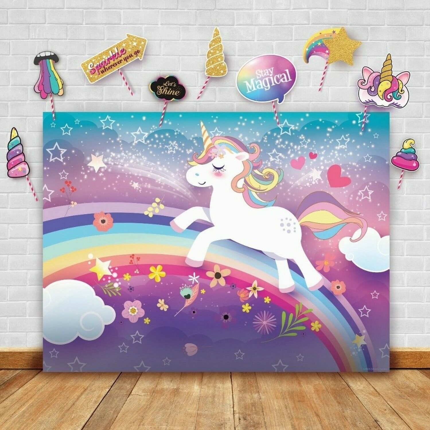 Magical Unicorn Theme Photography Backdrop and Studio Props DIY Kit. Great as...