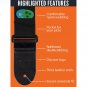 Protec Guitar Strap with Leather Ends and Pick Pocket, Black