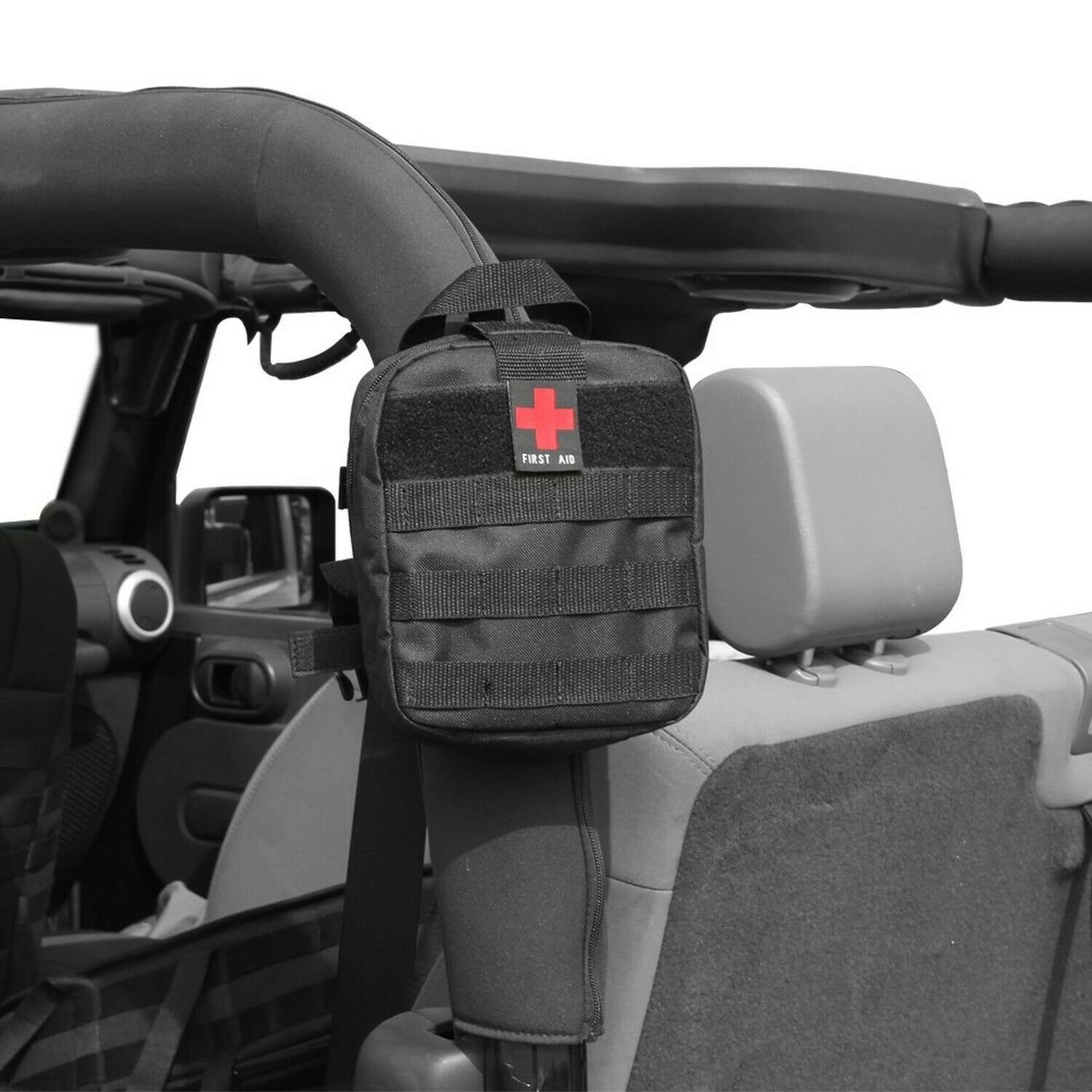 SUNPIE First Aid Kit Emergency Storage Bag to Roll Bar for Jeep Wrangler JK C...