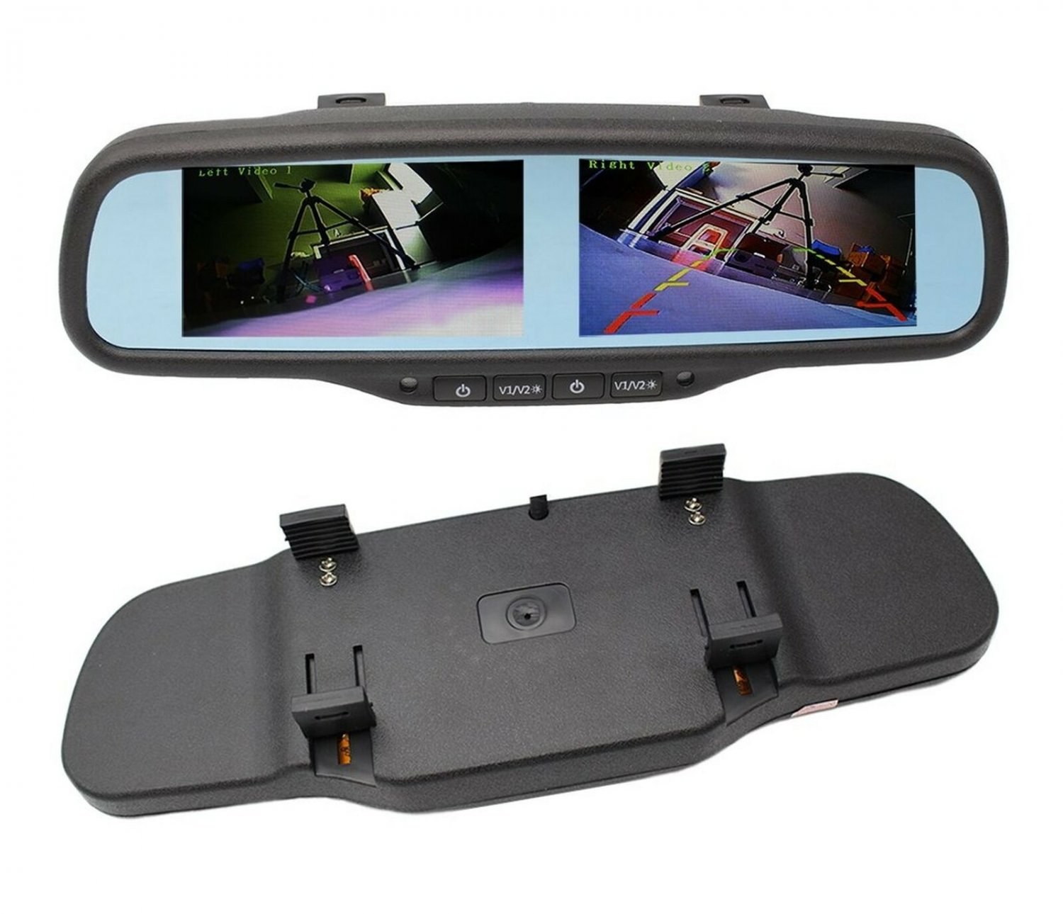800x480 HD Dual Screen Mirror Monitor, 4.3&acirc;�� Rearview Backup TFT LCD Display 4...