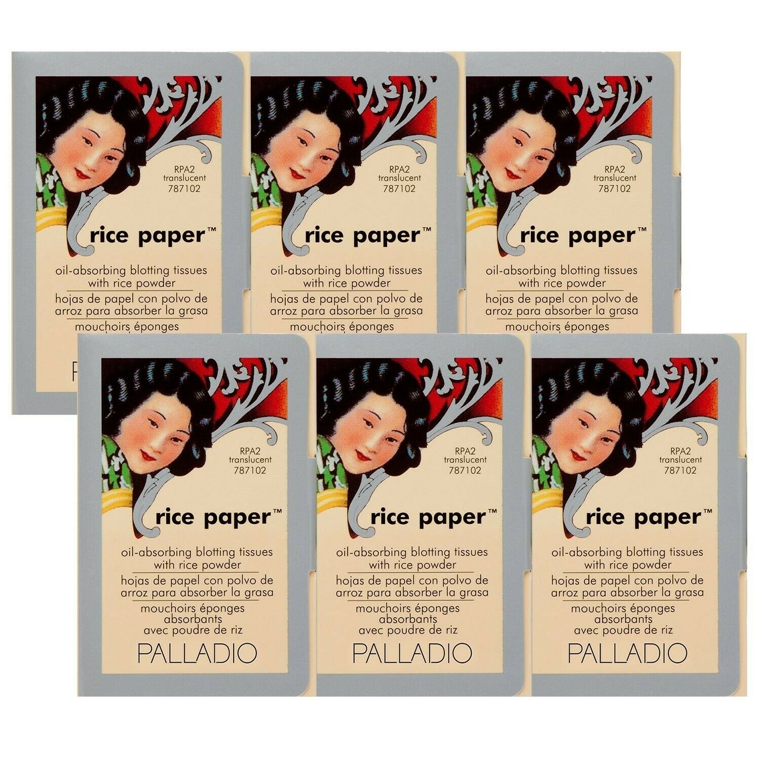Palladio Rice Paper Tissues Translucent 40 Sheets (Pack of 6) Face Blotting S...