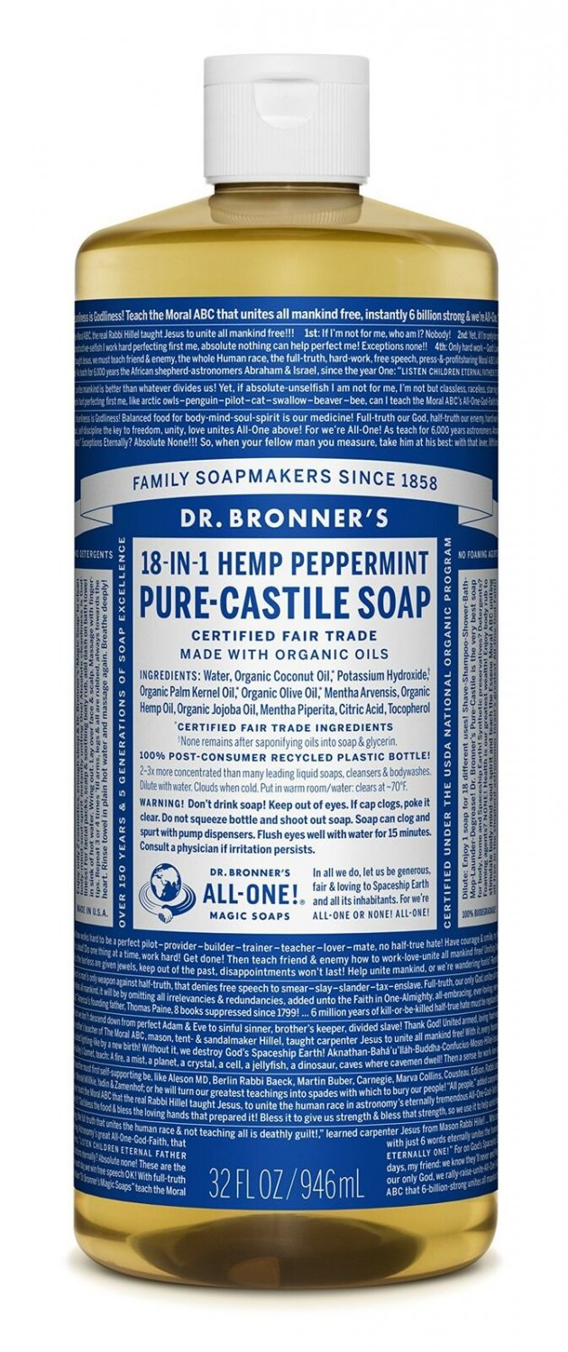 Dr. Bronner's Dr. bronner's pure liquid castile soap - peppermint 32oz