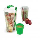 2 Pack Fresh Salad to Go Container Set with Fork and Dressing Holder