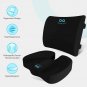 Memory Foam Seat Cushion/Back Cushion Combo, Gel Infused & Ventilated, Orthop...