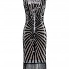 Metme Women's 1920s Classic Beaded Cocktail Party Dress Fringe Embellished fo...