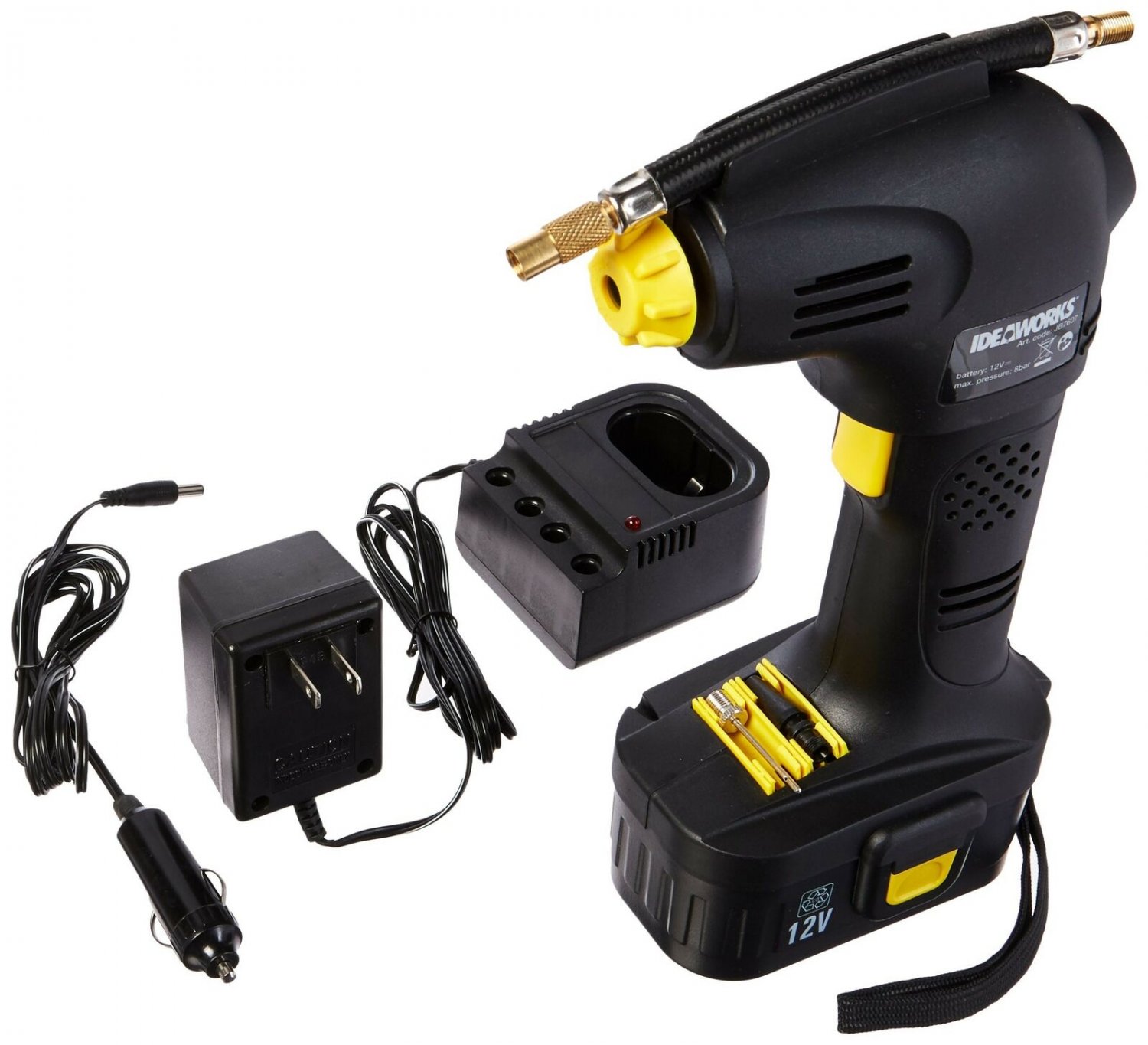 Electric Air Pump -12V Air Compressor with Built in Pressure Gauge (116PSI)