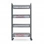 Mind Reader Rolling Metal Mesh 4 shelf Utility Cart, Black, Tier Black 4 Tier