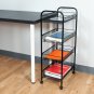 Mind Reader Rolling Metal Mesh 4 shelf Utility Cart, Black, Tier Black 4 Tier