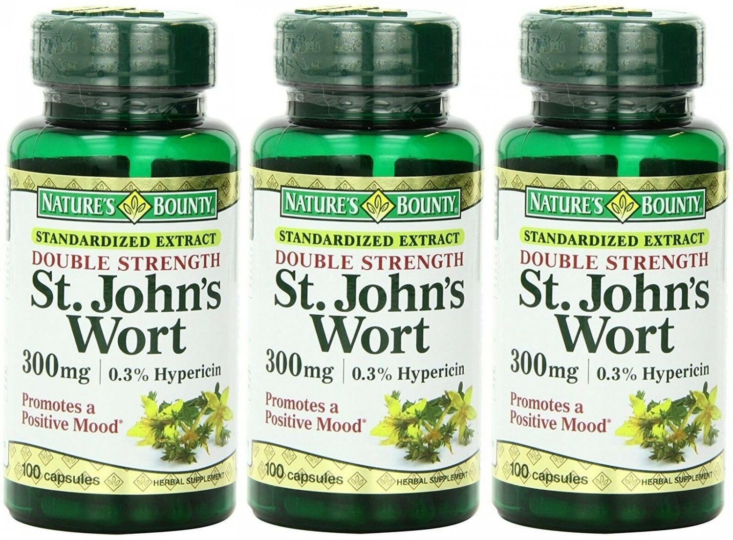 Nature's Bounty St. John's Wort, Double Strength, 300mg, 300 Capsules (3 X 10...