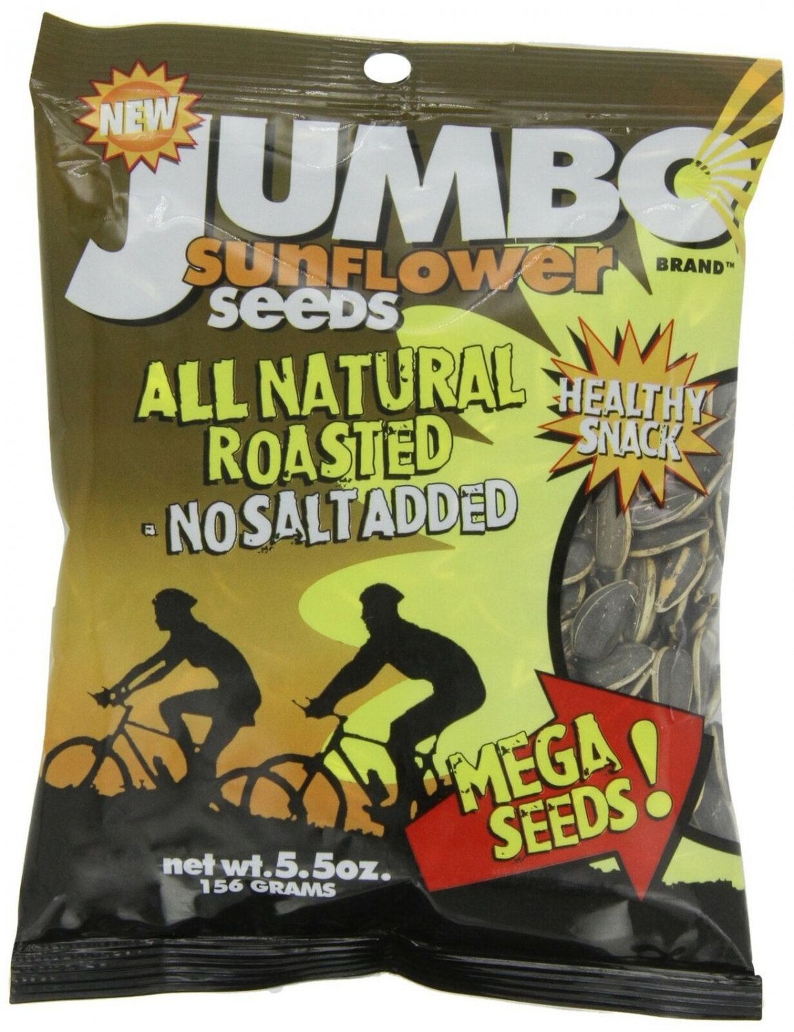JUMBO SUNFLOWER SEEDS Sunflower Seeds, Mega No Salt, 5.5-Ounce (Pack of 12)