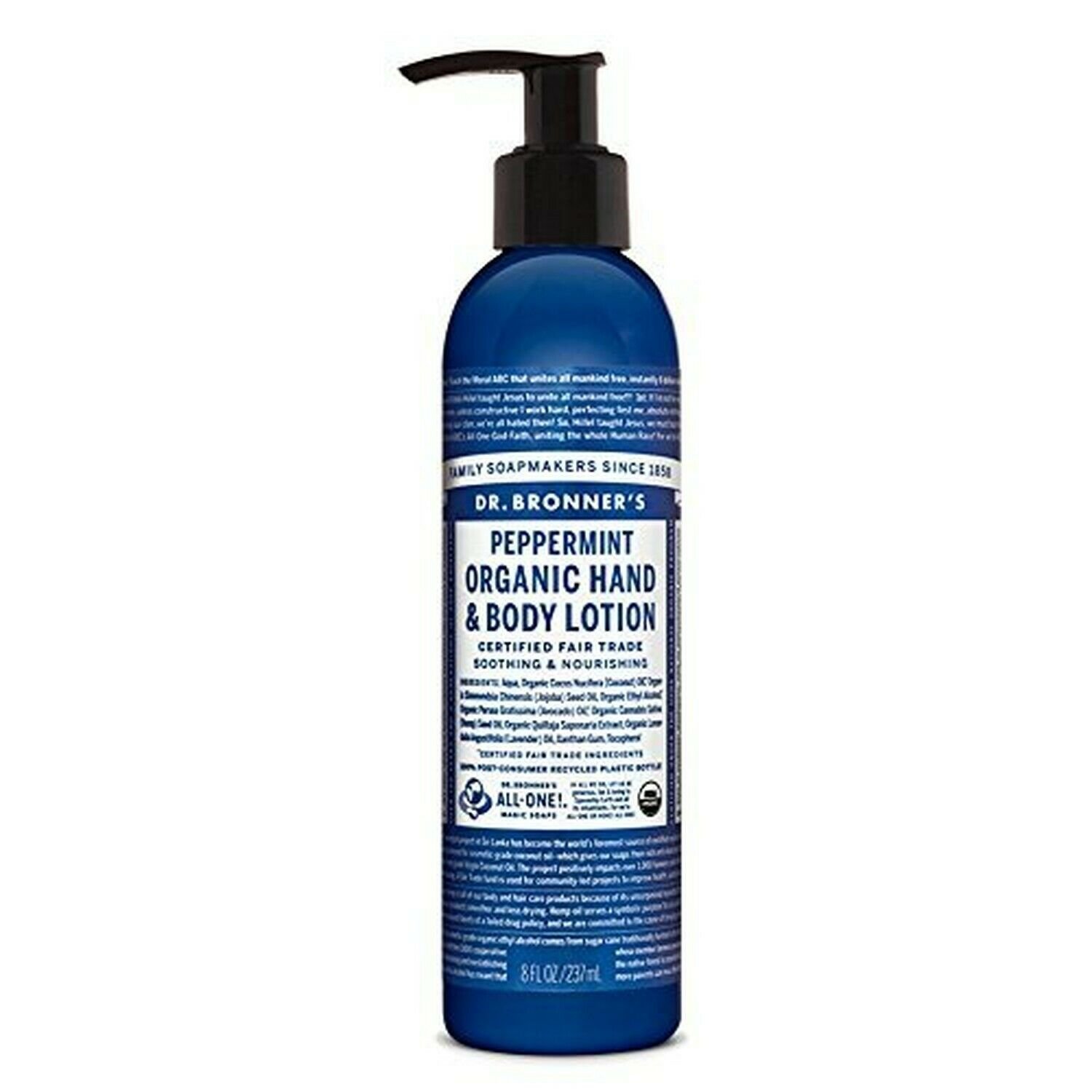 Dr. Bronner's Organic Lotion for Hands & Body - Peppermint, 8 Oz