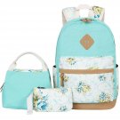 BLUBOON Canvas School Backpack Set 3 Pieces Lightweight Teen Girls Bookbags I...