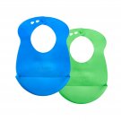 Tommee Tippee Easi-Roll Up Bib, BPA-Free Crumb & Drip Catcher, Blue & Green, ...