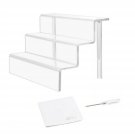 Acrylic Riser Stand Shelf for Amiibo Funko Pop Figure Display, 3 Steps Acryli...