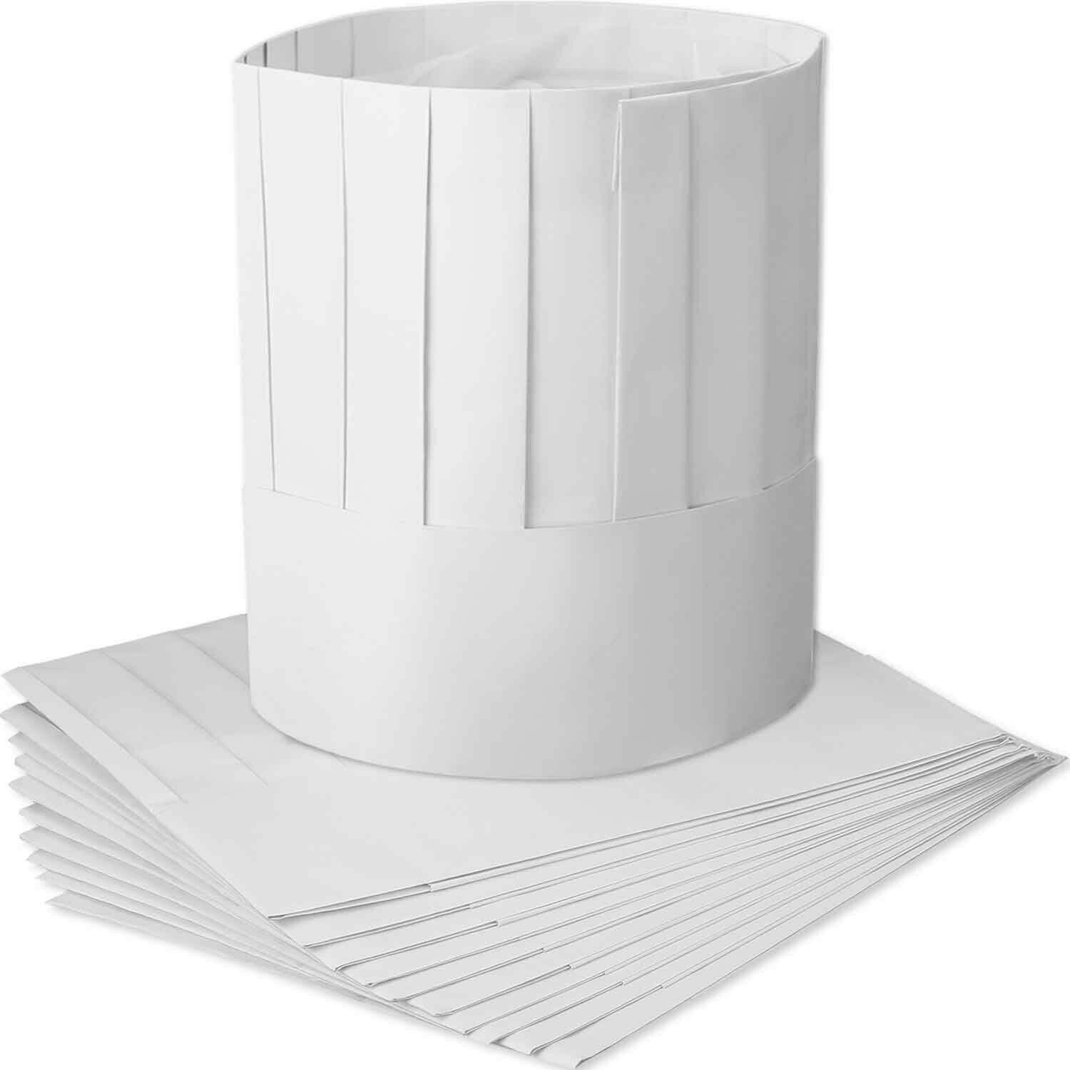WILLBOND 12 Pack Disposable 9 Inch Paper Chef Tall Hat Set Adjustable Kitchen...