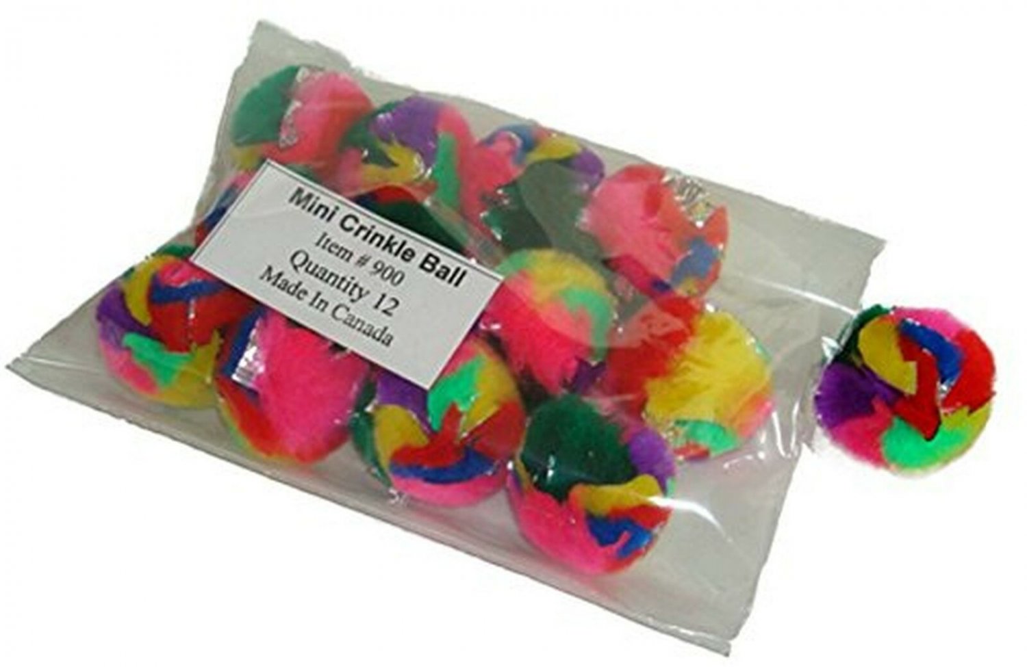Cancor Innovations Mini Crinkle Ball Cat Toy 12 Pack