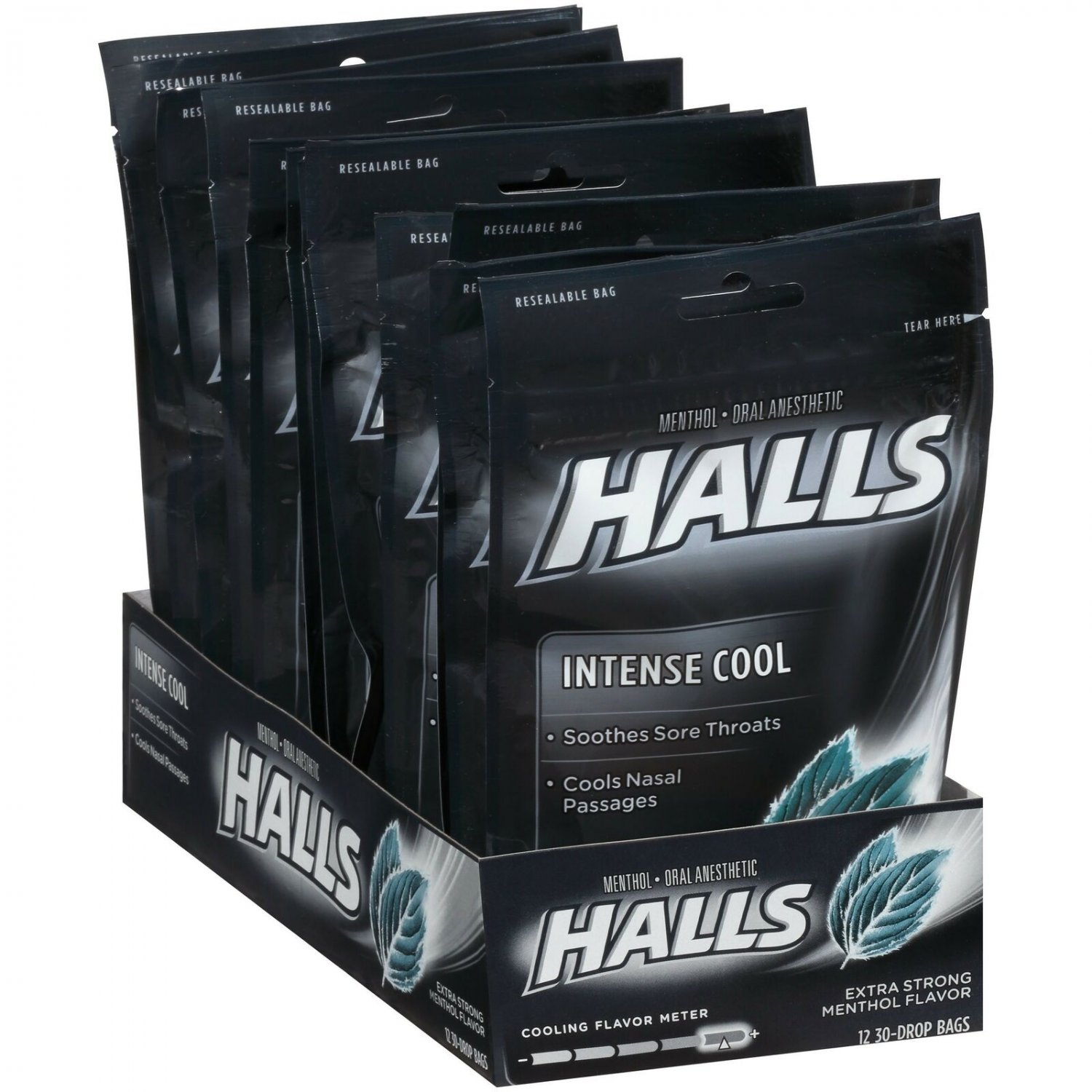 Halls Extra Strength Intense Cool Cough Drops - with Menthol - 360 Drops (12 ...