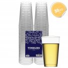 Clear Disposable Plastic Cups 14 Oz. Pack Of (50) Fancy Hard Plastic Cups - P...