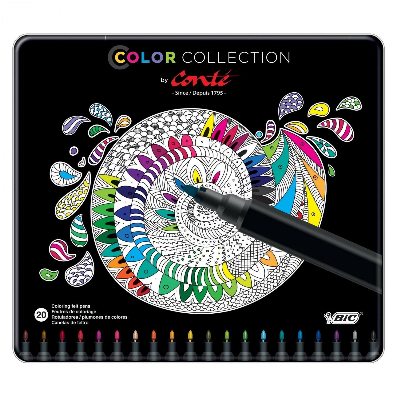 BIC Color Collection by Conte Felt Pen, Assorted Colors, 20-Count 20 Pack