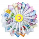 Dillian Womens Vintage Floral Wedding Party Cotton Handkerchiefs,10pcs 10