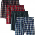 Hanes Ultimate Men's 4-Pack FreshIQ Plaid Boxer with ComfortFlex Waistband-As...