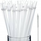 Jovitec  50 Pieces Reusable Drinking Straw Thick Plastic Straws with Cleaning...
