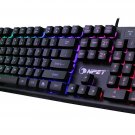 NPET K10 Gaming Keyboard USB Wired Floating Keyboard, Quiet Ergonomic Water-R...