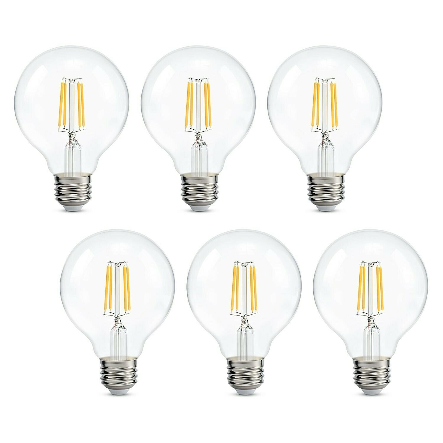 Dimmable Edison Led Globe Light Bulb G25, Warm White 2700K, Bathroom Vanity L...