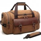 CrossLandy Canvas Gym Bag for Men Women Leather Overnight Bag Travel Carry on...