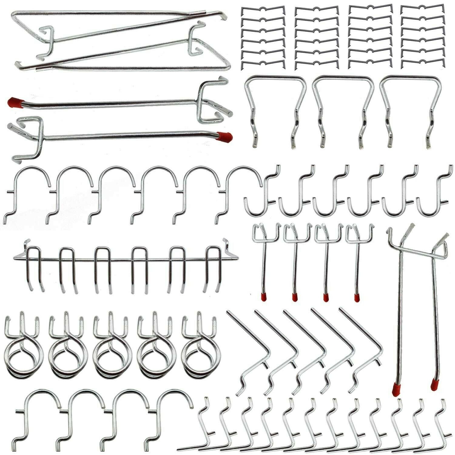 Pegboard Hook Assortment 51-Piece by Calax,Bonus 23 Piece Black Peg Locks
